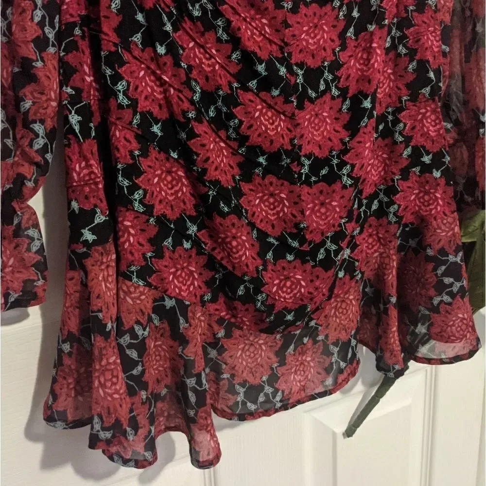 For Love & Lemons Clover Mini Dress Red Open Back